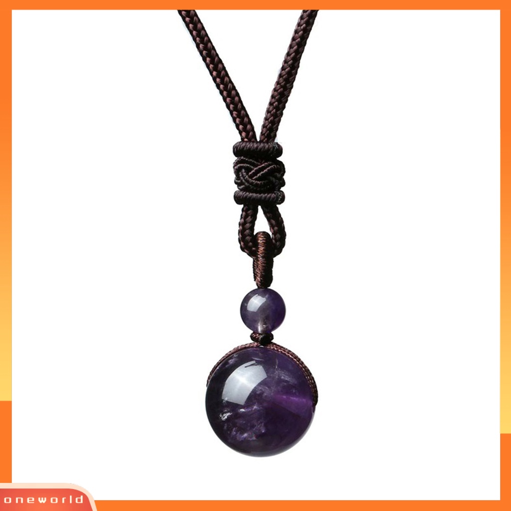 [EONE] Tali Rantai Geometris Buatan Tangan Adjustable Tali Nilon Batu Alam Tergantung Leher Dekorasi Finishing Terang Tiger Eye Batu Beruntung Kalung Perhiasan Aksesori