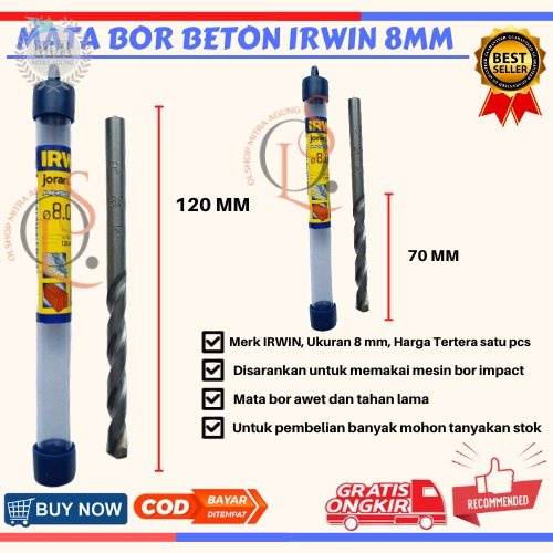 Mata Bor Beton Joran IRWIN Masonry 8MM Kualitas Bagus