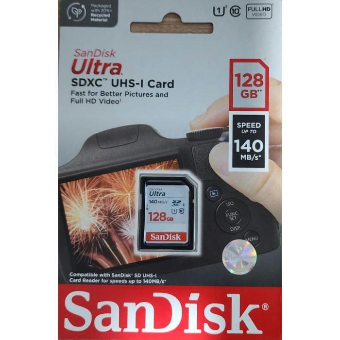 SanDisk SDXC / SD Card 128Gb 140MBps Class 10