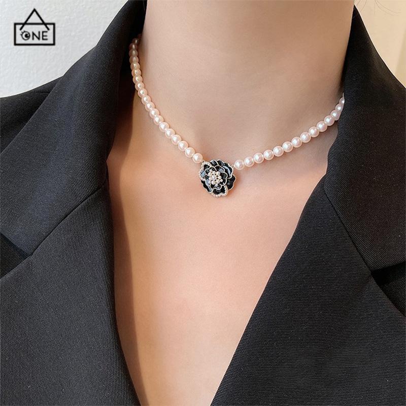 COD❤️Kalung Bunga Wanita Korea Liontin Camellia Untuk Gaya Fashion Accessories