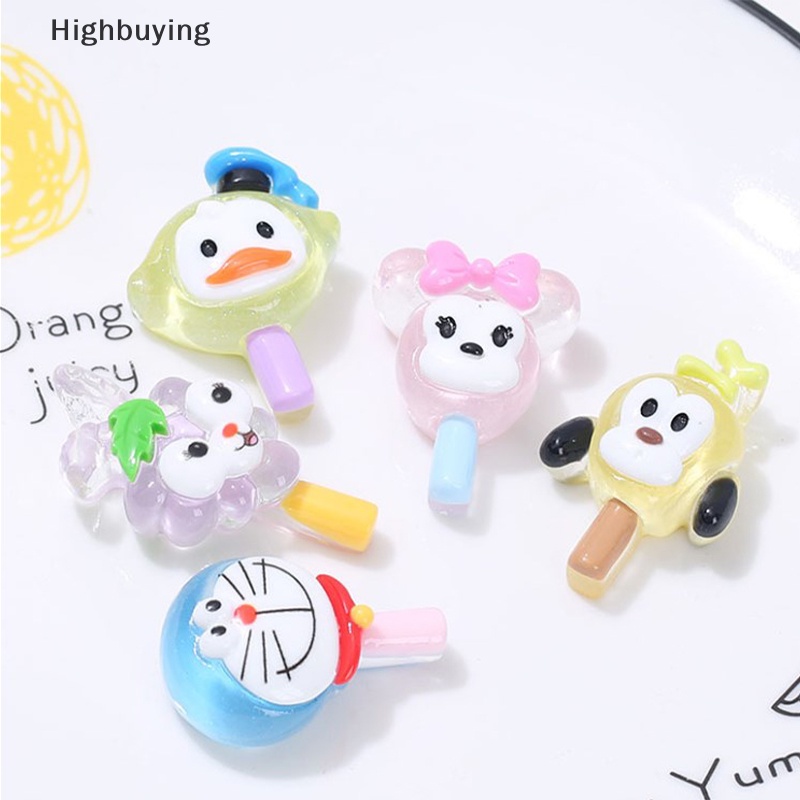 Hbid 5pcs Resin Bercahaya Kartun Mini Mainan Miniatur Diy Accessorie Craft Untuk Perhiasan Pesona Liontin Pasokan Glow In The Dark Art Dekorasi Glory