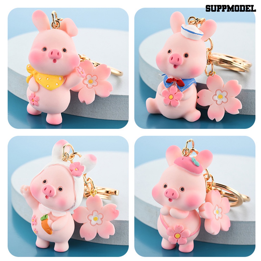 [SM Otomatis] Lovely Animal Pig Keychain Key Ring Piggy Liontin Gantungan Kunci Mobil Tas Dekorasi Hadiah