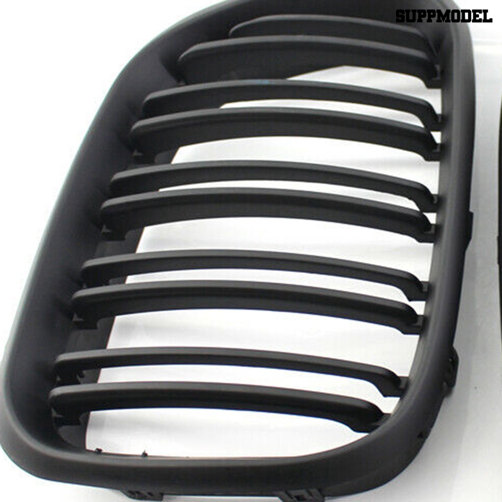 [SM Otomatis] 2Pcs Front Grille Double Line Kiri Kanan Matte Black Kidney Grill Panggangan 51138250052 51138250051 Untuk BMW X5 Series E53 99-03