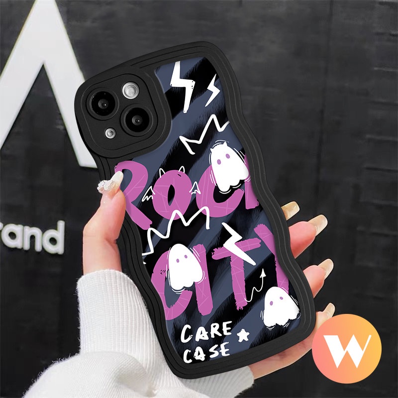 Casing Huruf Lucu Lembut Tepi Bergelombang Untuk Redmi Note11 10 Pro 9s 8 9 10s 11s Redmi 12C 10 9A 9T 10A 9C A1 9 10C A1+POCO X3 Mi 11T Pro NFC Pro M3 Kartun Beruang Hantu Little Case Monster