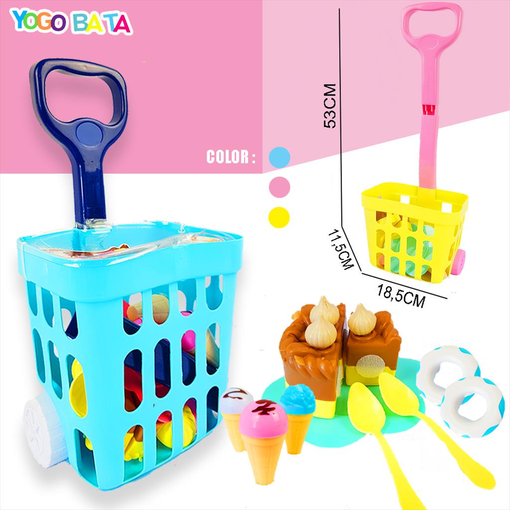 Mainan Anak Cake Trolly / Mainan Keranjang Kue Perekat/ Mainan Masak-Masakan YK62 ( YOGOBATA )