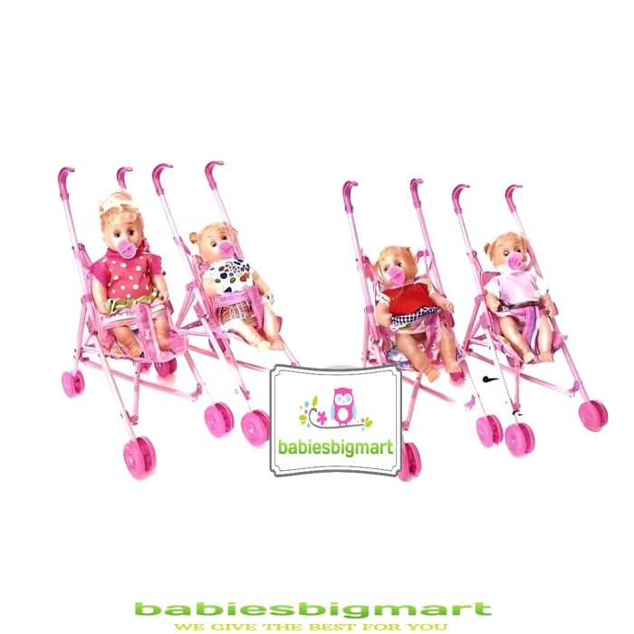 Mainan Anak Stroller Boneka Bunyi Dot PR 17281 Kantong Opp Kereta Dorong New