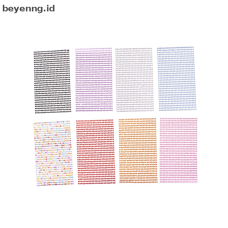 Beyen 750pcs/set 3mm Telepon DIY Mobil PC Dekorasi Perekat Diri Kristal Berlian Imitasi Stiker ID