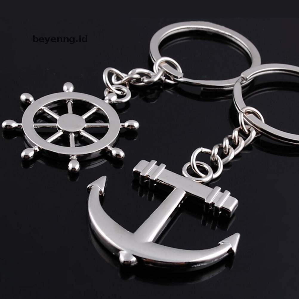 Beyen 2pcs Fashion Cinta Hati Gantungan Kunci Keyfob Pasangan Romantis Gantungan Kunci Hadiah Kekasih ID