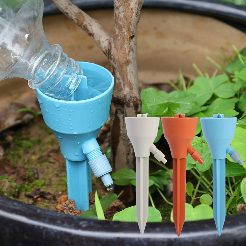 Penyiram Otomatis Plastik PP Warna Warni/ Spike Self Watering Tipe Plug-in/ Alat Irigasi Tetes Pot Bunga Taman