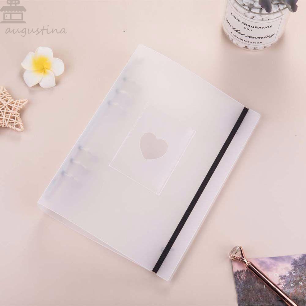 Agustinina Foto Organizer Transparan Perlengkapan Kantor Jurnal Binder A5 Binder Alat Tulis Siswa Loose Leaf Ring Sastra Binder