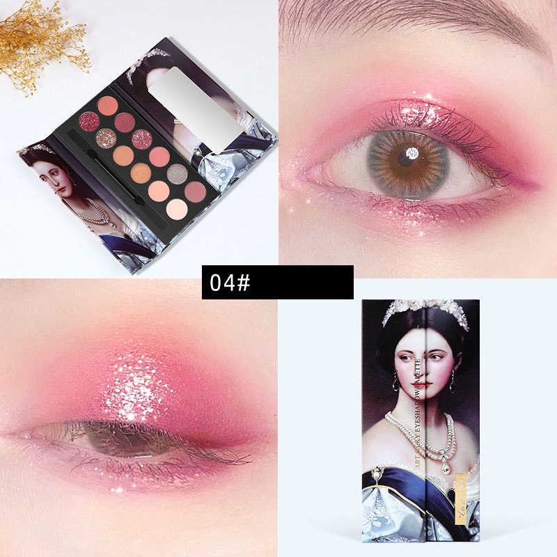 cod★ready★ Geometric 12 color earth mermaid color pumpkin grapefruit matte pearl eye shadow import murah globallagilaku