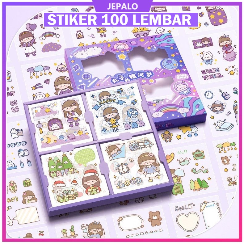 

STIKER NINI KOREA ISI 100 PCS STICKER DECO AESTHETIC CASE HP DIARY DIY BUJO SCRAPBOOK MOMO NINI GIRL TUMBLER BINDER
