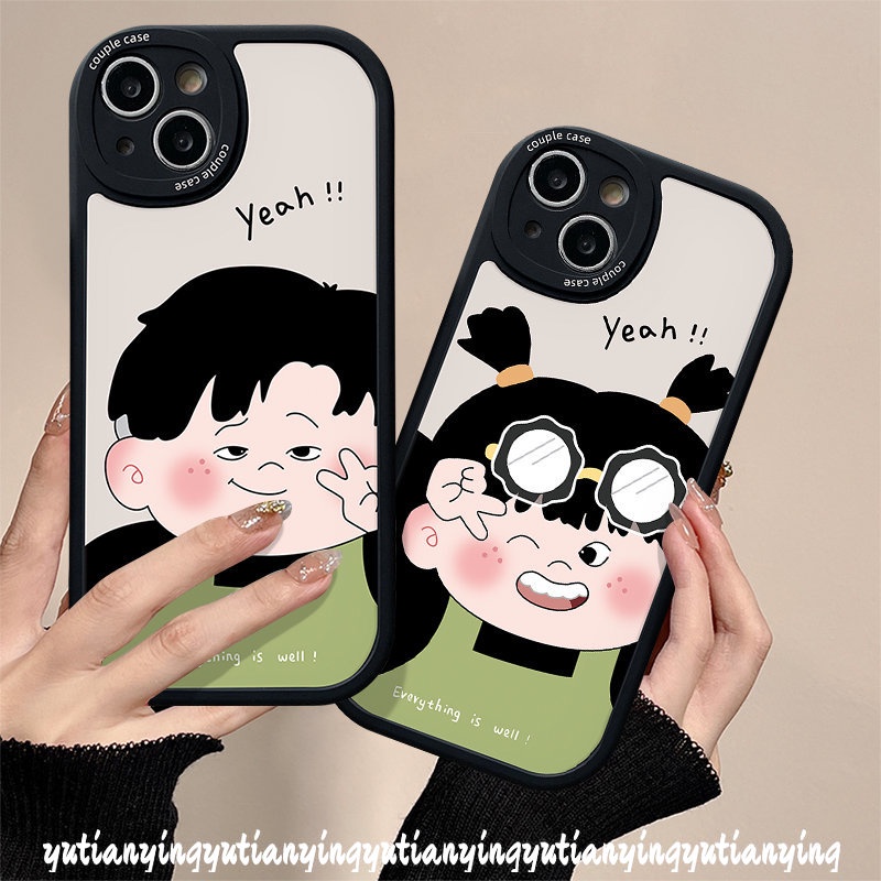 Soft Couple Silicon Lovers Casing For Infinix Hot 11 10T 10s 11s 10 Lite Infinix Note 8 Hot 11s 10T 11 9 Play 10 10s Smart 6 5 Cute Cartoon Funny Boy Girl Cover