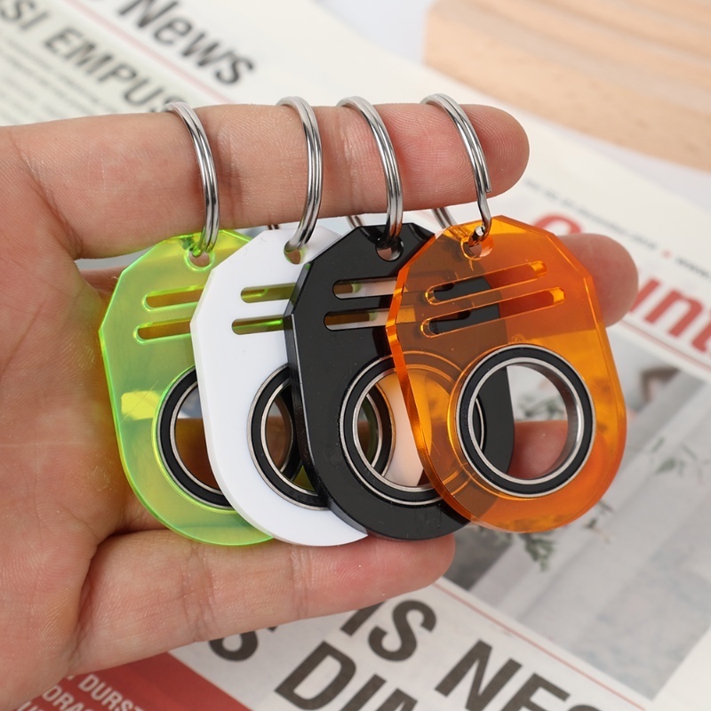 [Unggulan] Metal Idget Toys Hand Spinner Anti-Anxiety Toy Key Chain Gadget Turntable Spinner Keychain Melepaskan Boredom Meredakan Stress Finger Keychain Fingertip Key Ring Holder