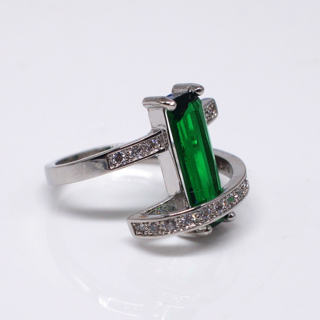 Goldkingdom Aksesoris Perhiasan Fashion Ready Stock Cincin Zamrud Aksesoris Pernikahan Wanita