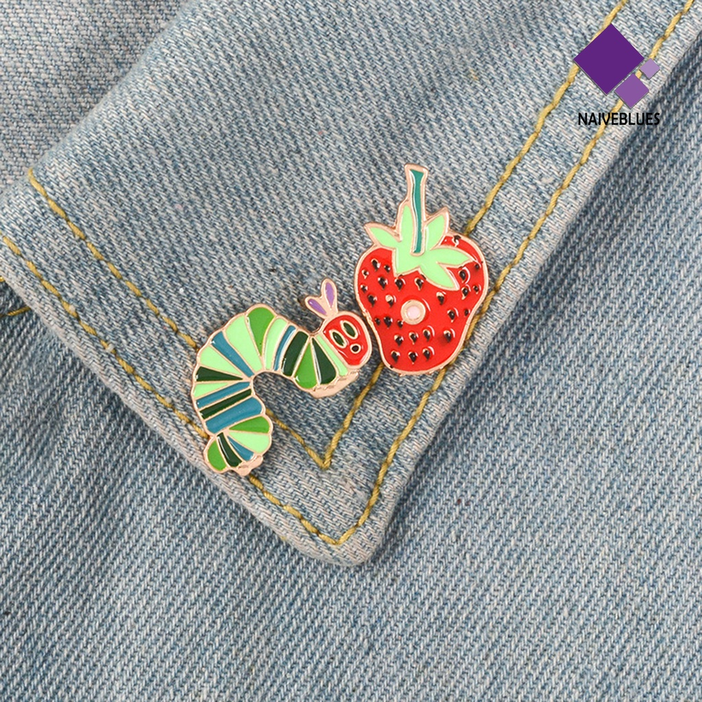 &lt; Naiveblues &gt; Bros Pin Kartun Enamel Warna-Warni Hias Geometris Hewan Kerah Lencana Pria Perhiasan Pakaian