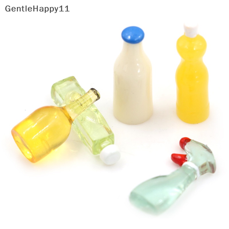 Gentlehappy Miniatur Rumah Boneka 1: 12mainan 5buah Botol Dapur Plastik Tinggi 3cm id