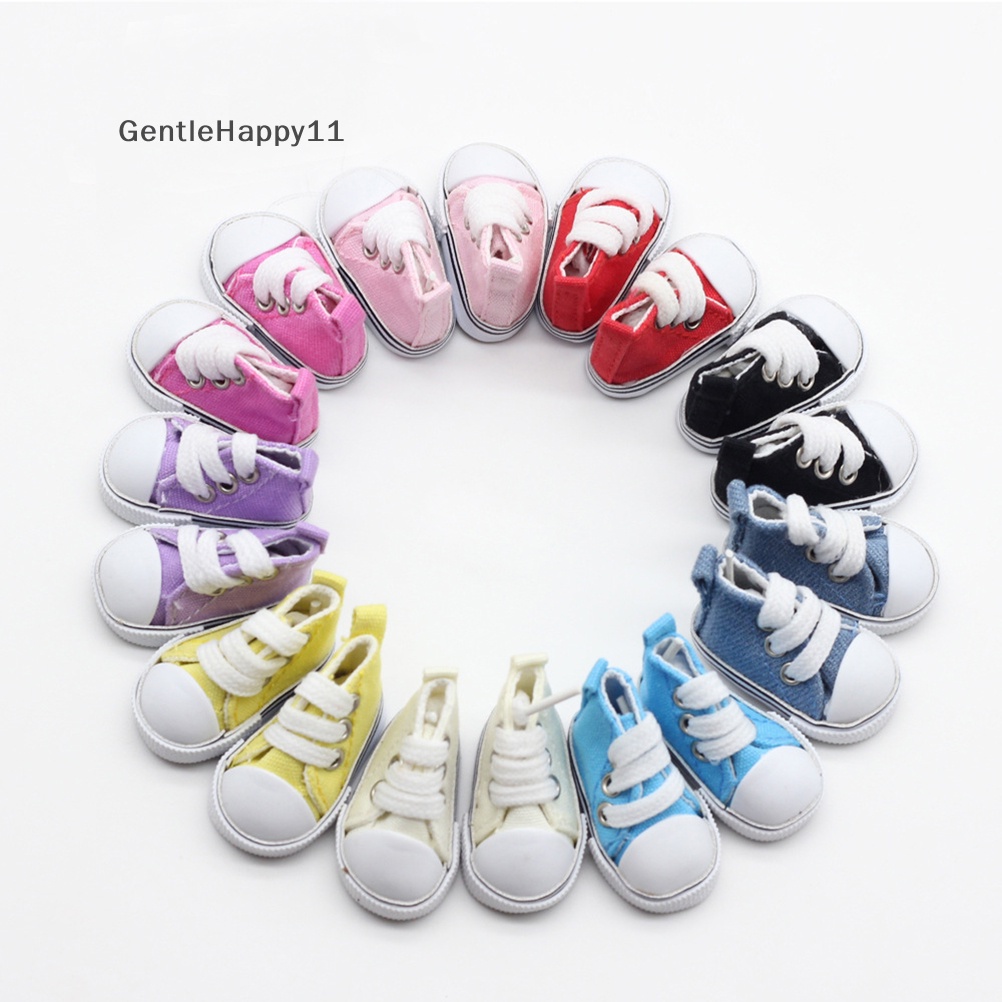 Sepatu Sneakers Aksesoris Boneka GentleHappy 5cm Untuk Boneka BJD, Mainan Sepatu Kanvas Mini Fashion id