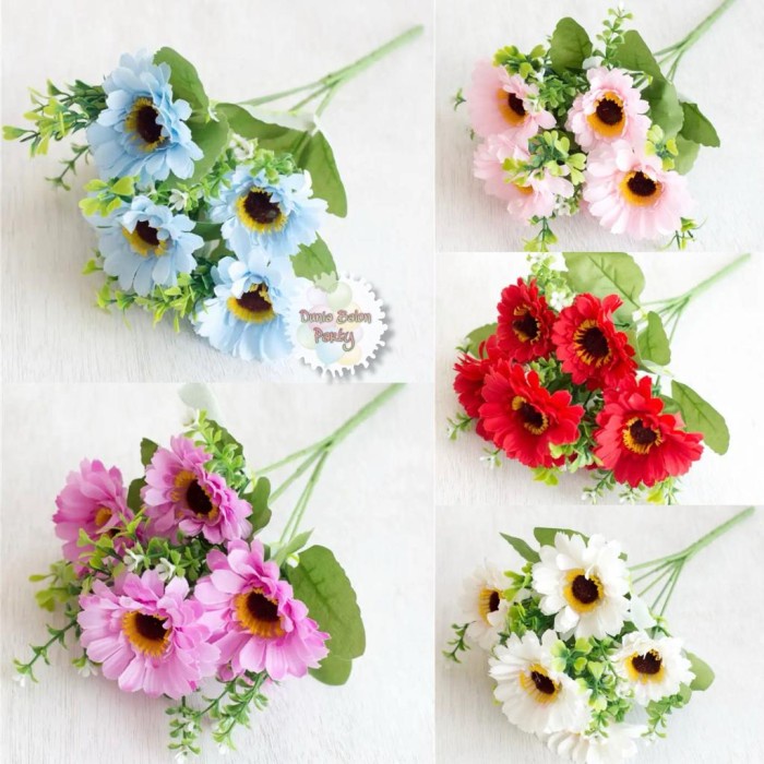 KR011 Bunga Krisan Gerbera / Bunga Plastik / Artificial Flower Daisy