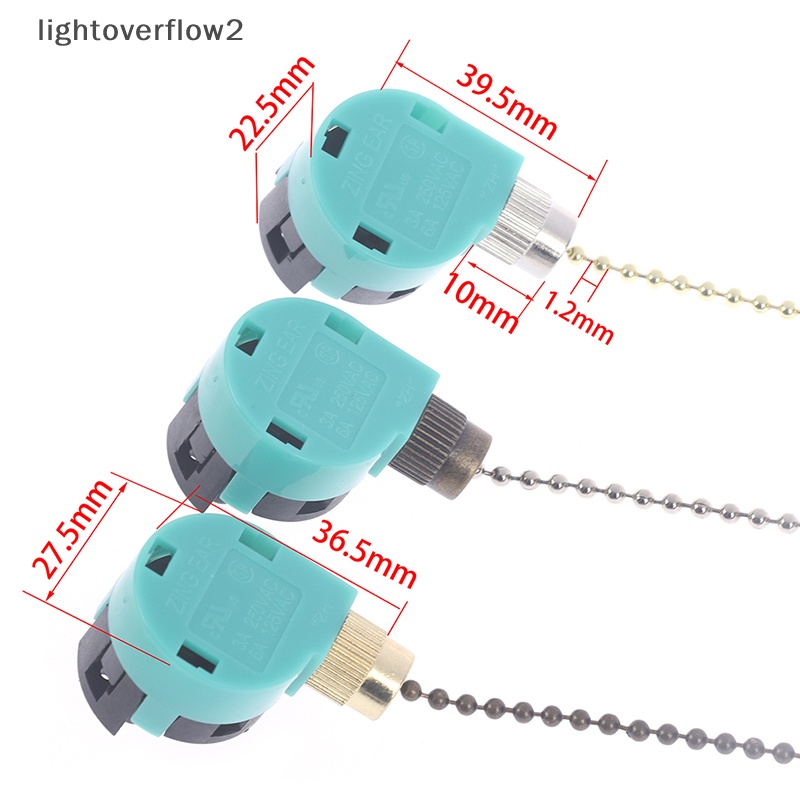 [lightoverflow2] 1pc Saklar EU/US Adjustable Speed Pull Chain Tombol Kontrol Saklar Kipas Plafon [ID]