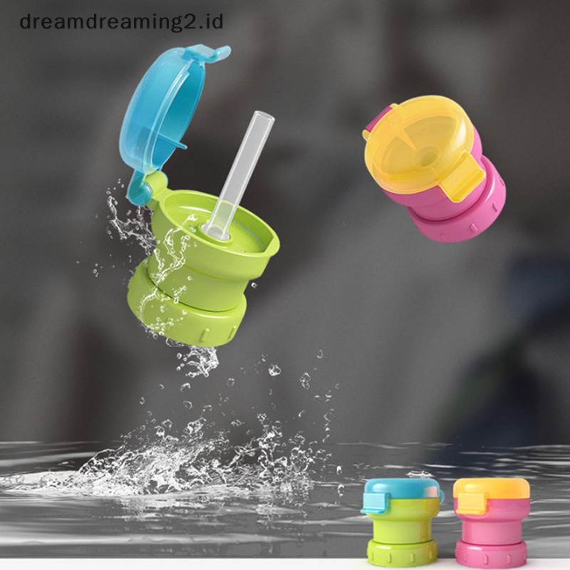 (drea) Hot Sale Botol Minum Anak Portabel Anti Tumpah Jus Soda Water Bottle Twist Cover Dengan Sedotan Anti Tumpah Minuman//