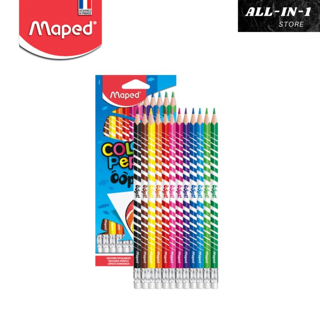 

Maped Erasable Pensil Warna OOPS set 12 - Cardboard