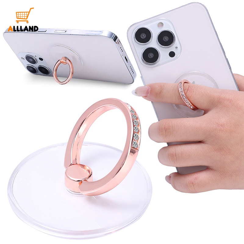 Portabel Ponsel Self Adhesive Finger Ring Holder/Rotasi Adjustable Desktop Smartphone Stand/Berlian Imitasi Inlay Mini Phones Bracket