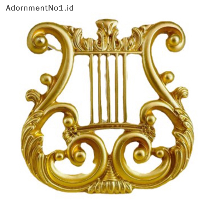 [AdornmentNo1] Vintage Golden Harp Brooch Jewelry Pin Jas Musik Untuk Cardigan Sweater Retro Barang Hadiah [ID]