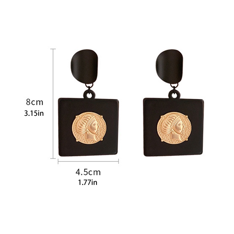 Logam Hitam Liontin Anting Eropa Amerika Serikat Temperamen Kepribadian Fashion Anting Besar Ms Perhiasan Hadiah Natal