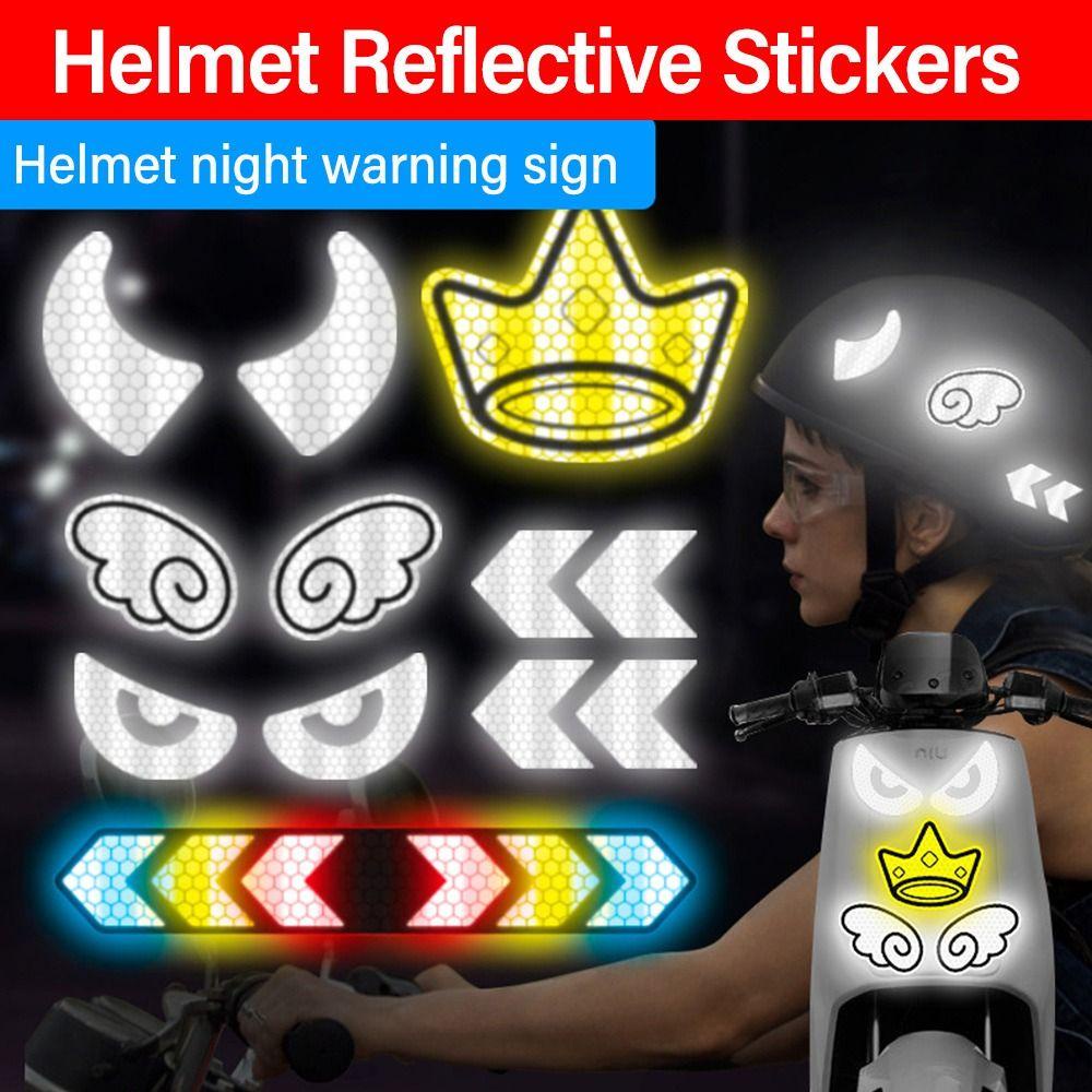 Stiker Reflektif Helm Nanas Motif Print Modifikasi Aksesoris Sayap Mahkota Untuk Motor Sepeda Listrik