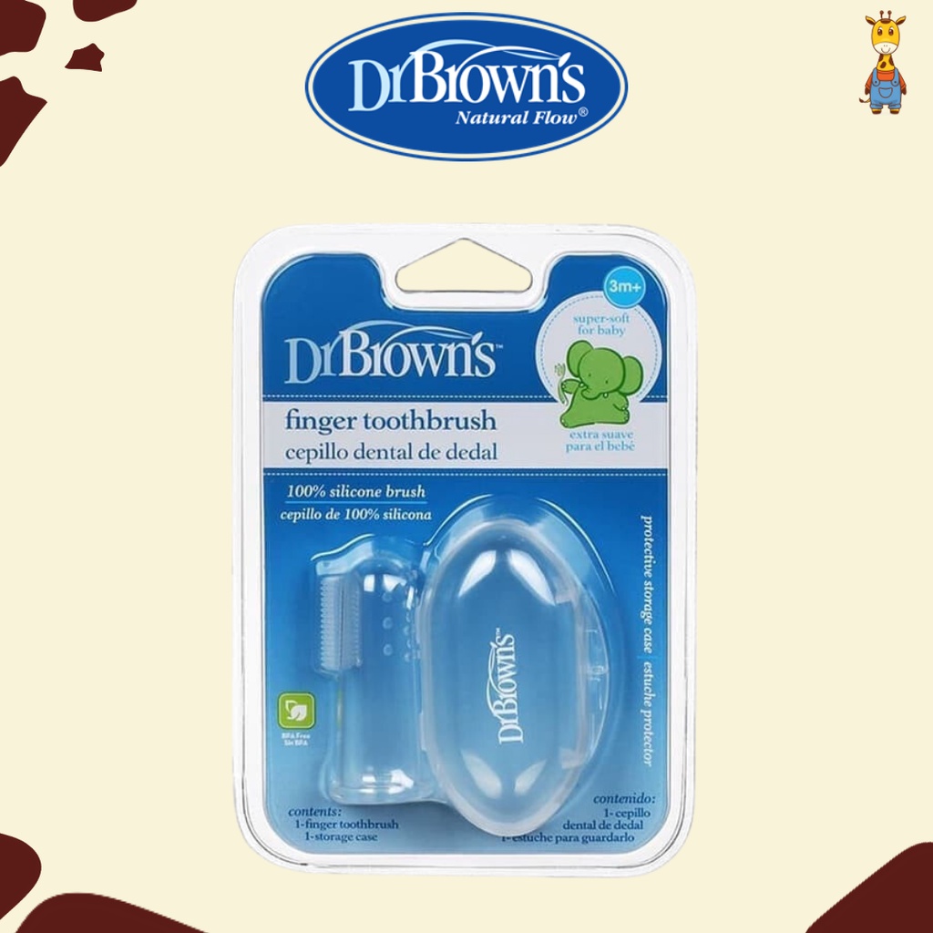 Dr. Brown's Silicone Finger Toothbrush with Case / Toothbrush Bayi / Sikat Gigi Bayi / Sikat Lidah Bayi - HG010