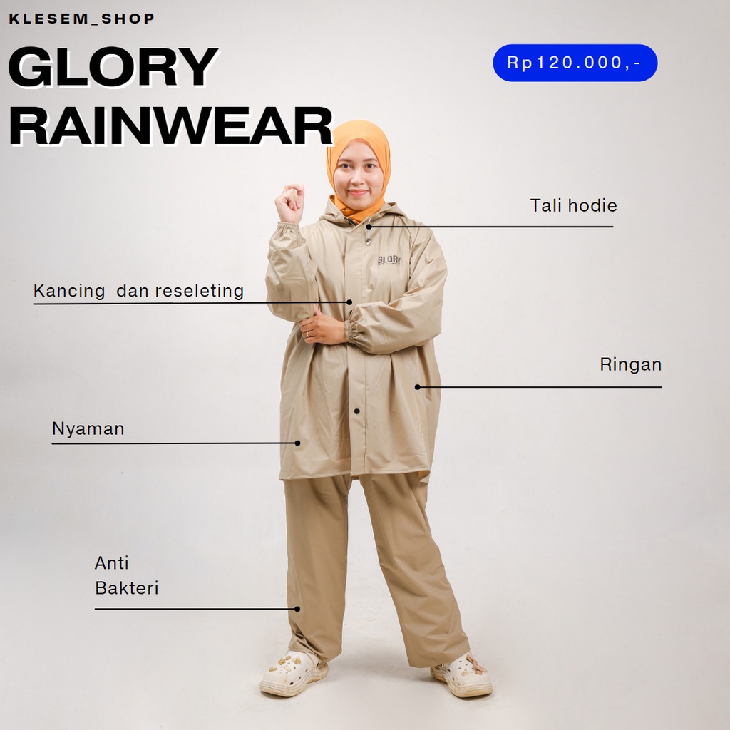 [TERMURAH] JAS HUJAN RAINCOAT Terbaik Pria Wanita BY GLORY Anti Rembes dan Tahan Lama