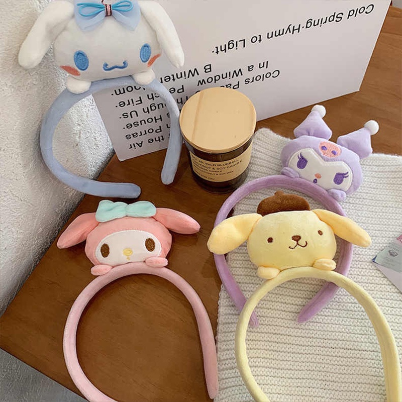 COD Bando Kartakter Ikat Kepala Cinnamoroll Anjing Melodi Mewah Tiga Dimensi Kartun Wajah Mencuci Bando korea Rambut Aksesoris