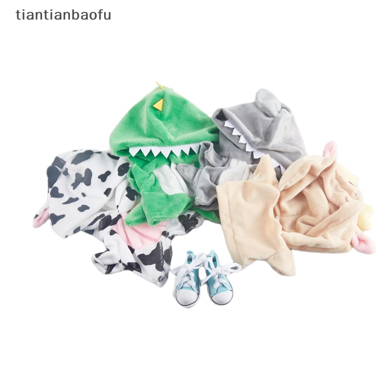 [tiantianbaofu] Celana Onesie Dinosaurus 20 cm Setelan Boneka Pajamas Baju Boneka Aksesoris Butik