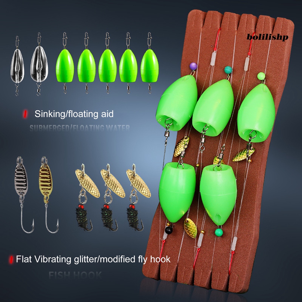 Bo-1 Set Pemikat Pancing Set Penembus Tinggi Tidak Mudah Decoupling Tajam Kait Angling Berputar Sequin Sendok Lure Memancing Aksesoris