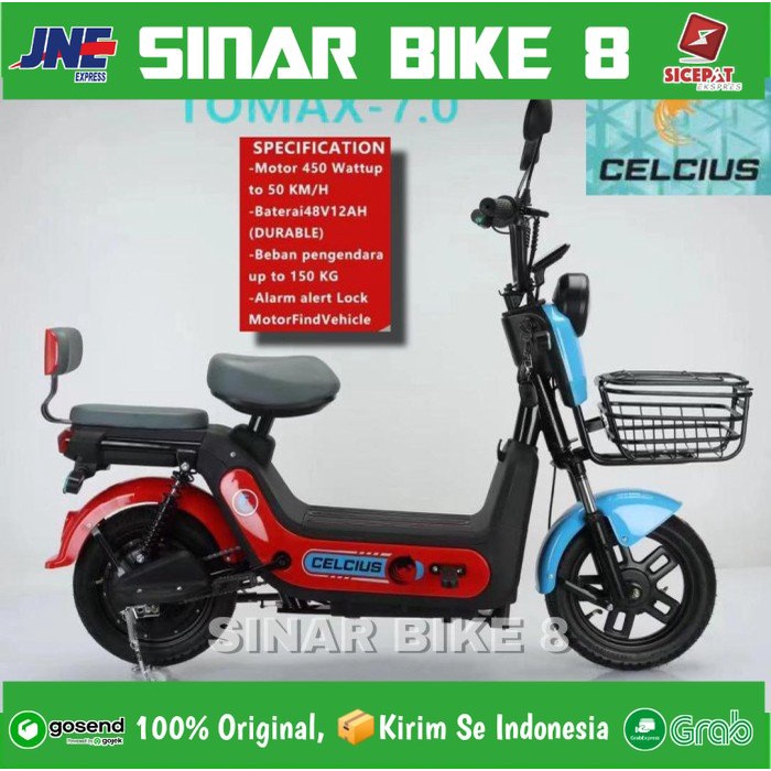 Sepeda Listrik CELCIUS TOMAX 7.0 Electric Bike 450 Watt