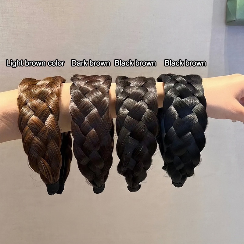 Ikat Kepala Wig,Kepang Bertepi Lebar,ikat kepala Kepang,Fishbone Menebal Kepang,Twist yang Menebal Cuci Muka,Ikat Rambut Wanita - SG