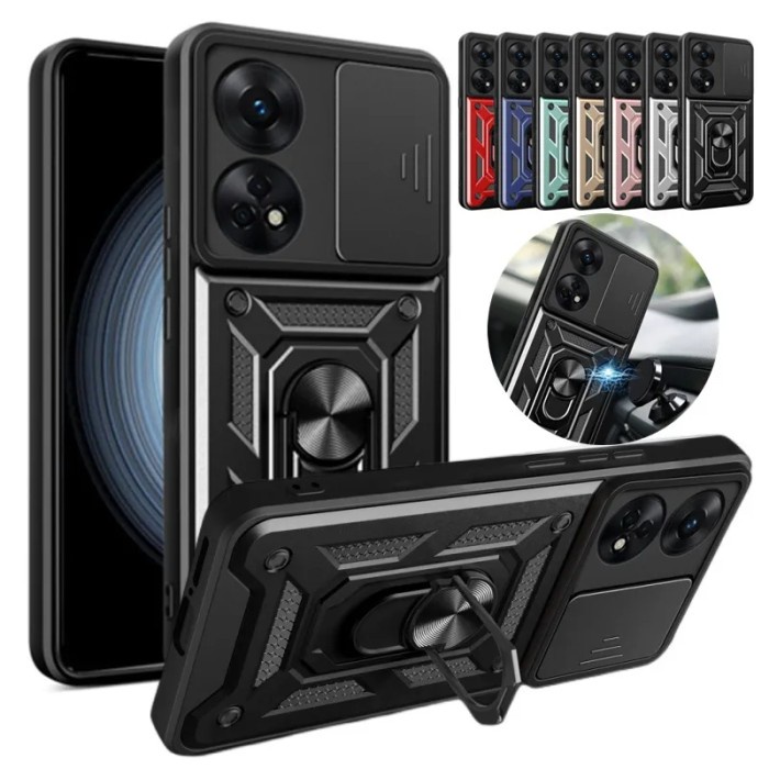 CASING OPPO RENO 8T 4G 5G HARD CASE RING MAGNETIC PENUTUP CAMERA GESER