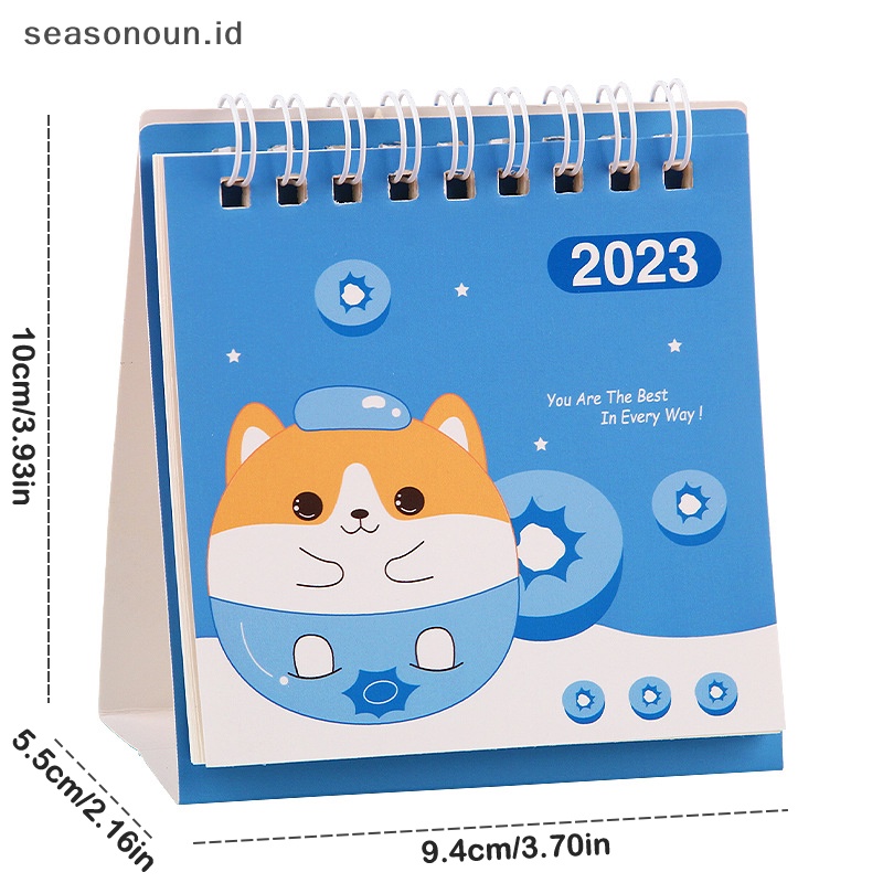 Seasonoun 2023tahun Kelinci Kartun Lucu Kalender Meja Kalender Harian Jadwal Mingguan Planner Agenda Organizer Alat Tulis Halaman Putar Kalender Abadi.