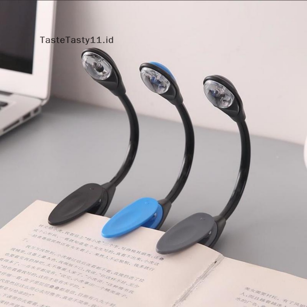 Tastetasty LED Pelindung Mata Buku Lampu Malam Adjustable Mini Clip-On Lampu Meja Belajar Batt.