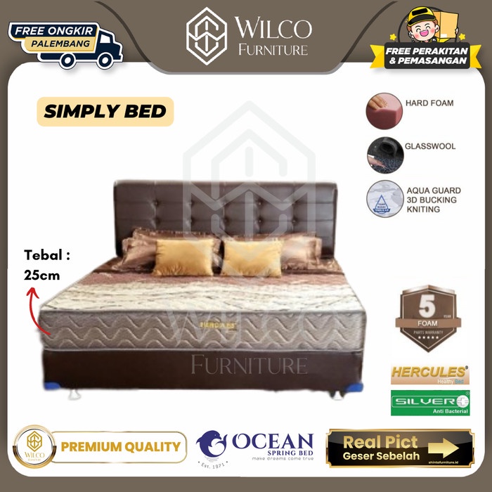 Kasur Springbed Ocean Hercules Simply Bed / Kasur Hercules 28 Cm Murah - Matras Aja, 100x200