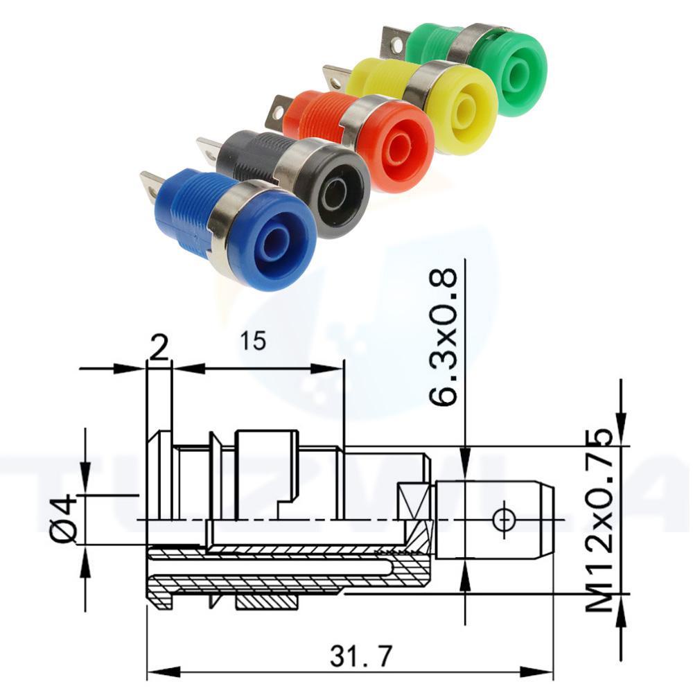 Wonder 4mm Banana Socket Test Hole Terminal Konektor Konektor Listrik Female Terminal Tembaga Murni