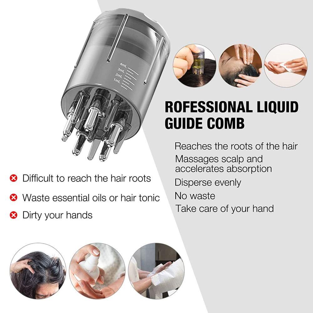 POPULAR Populer Scalp Aplicator Liquid Comb Portable Head Fluid Brush Untuk Minyak Esensial Perawatan Rambut Essential Oil Liquid Guiding Massager Comb