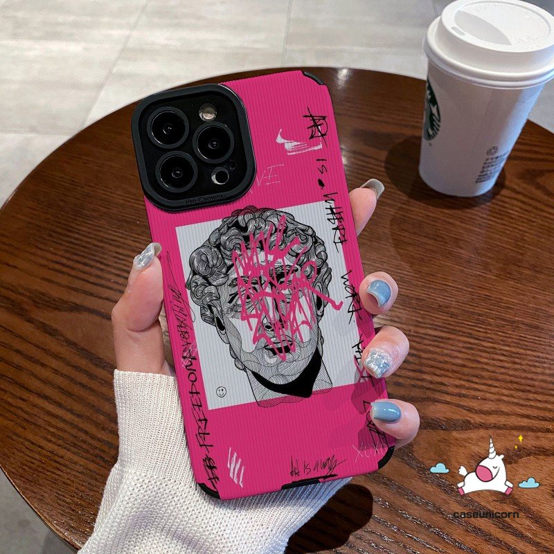 IPHONE Shockproof Case Kompatibel Untuk Iphone11 14 12 13 Pro MAX XR 78 Plus X XS MAX INS Art Graffiti Great Aesthetic David Statue Silikon Lembut Tekstur Kulit Mewah Phone Cover