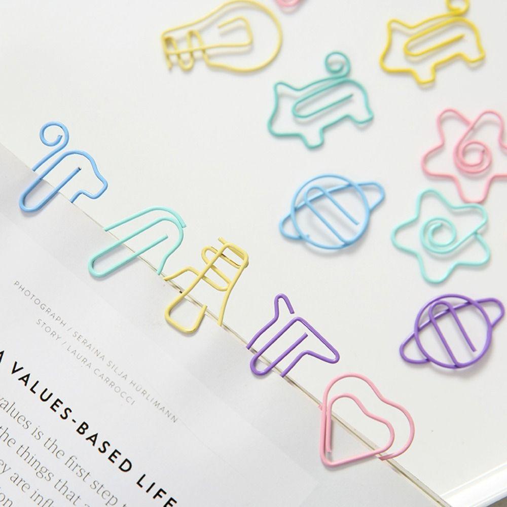 [Elegan] Metal Paper Clip Kawaii 10pcs Foto Bookmark Tiket Kantor Sekolah Memo Clips