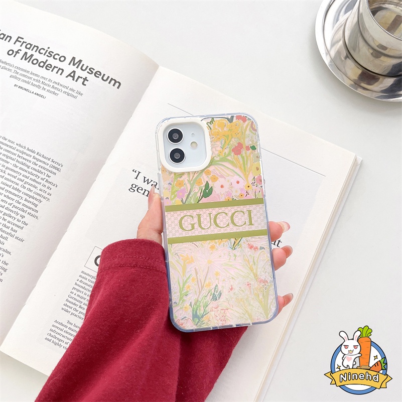 IPHONE Casing Kompatibel Untuk Iphone14 13 12 11 Pro Max X Xr Xs Max8 7 Plus SE Kualitas Tinggi Mewah Merek Fashion Ponsel Case Pelindung Lensa Anti Gores TPU Silicone Case Cover Pelindung