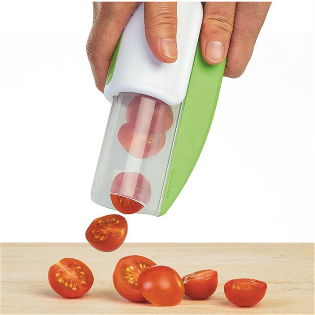 Alat Pengiris Tomat Manual Anggur Stainless Steel Alat Pengiris Gadget Rumah Tangga Aksesoris Strawberry Kentang Sayur Salad
