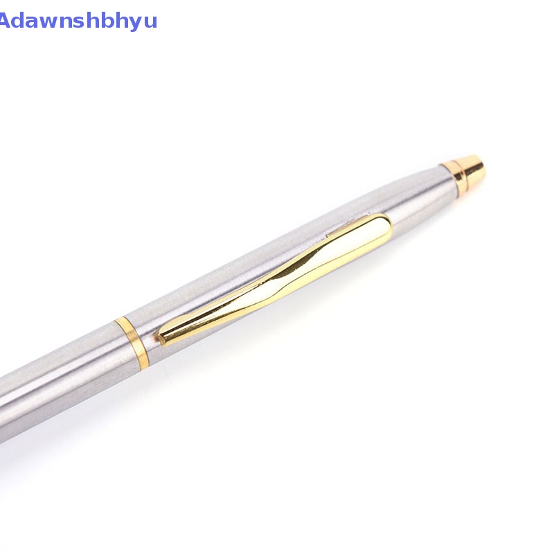 Adhyu 1pc Bolpoin Metal Alat Tulis Stainless Steel Rod Rotag Pen Ballpen ID