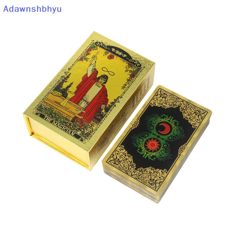 Adhyu New Arrive Foil Emas Tarot Oracle Card Destination Fate High Quality Tarot Deck Bermain Kartu Bithday Gift Drink Game ID