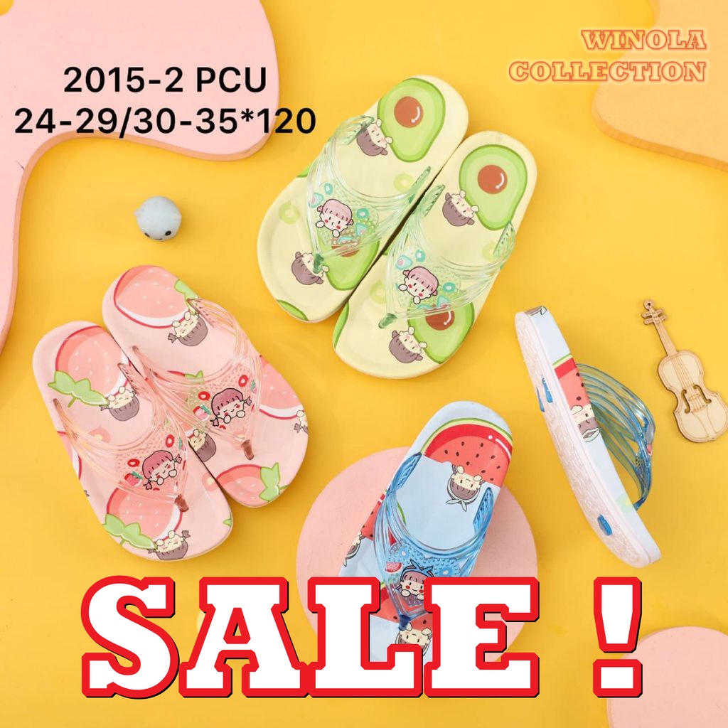 Sandal Jepit Anak Perempuan Motif Buah Buahan Winola Collection WNL 2015-2